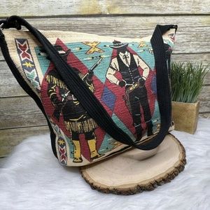El Paso Saddle Blanket Native American Western Boho Cotton Shoulder Bag Purse